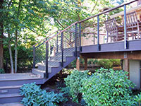 Post and cable railing