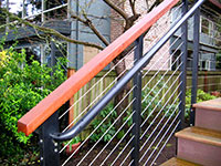 Handrail with ipe wood detail