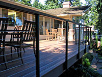 Deck with dining area and seating
