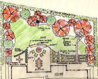 Vanessa's quick half-hour sketch capturing the project’s plan view