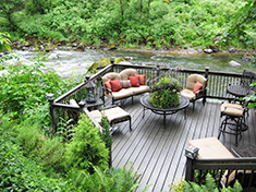 Fully furnished and maximized view makes this design by Vanessa Gardner Nagel a favorite summer hangout
